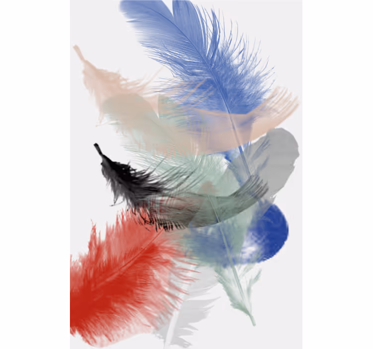 Living room blind colorful abstract feather design - TenStickers
