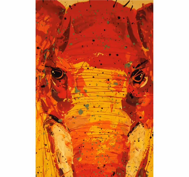 Living room blind colorful artistic elephant face - TenStickers