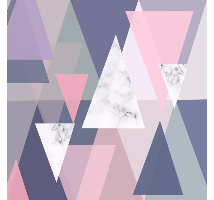Living room blind with 3d triangle wall art - TenStickers