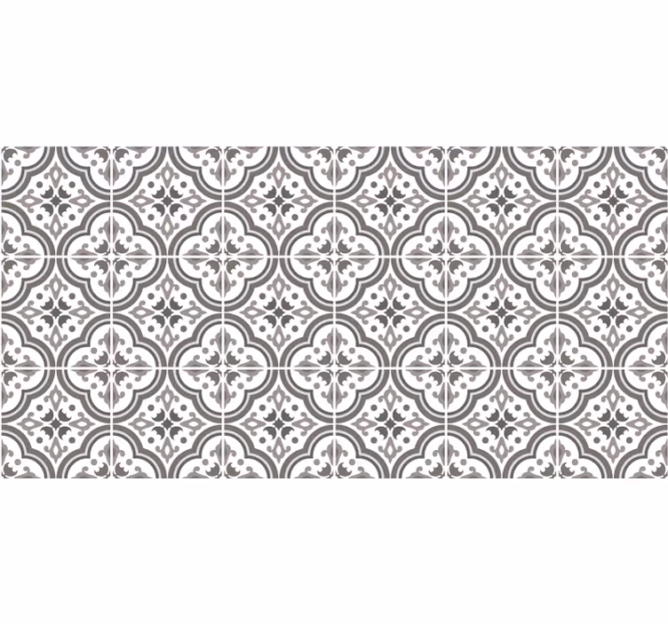 Blind grey floral tile design - TenStickers