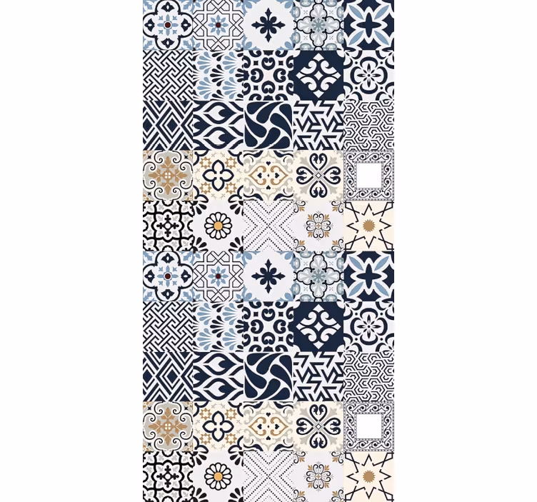 Blind beige ceramic blue tiles - TenStickers