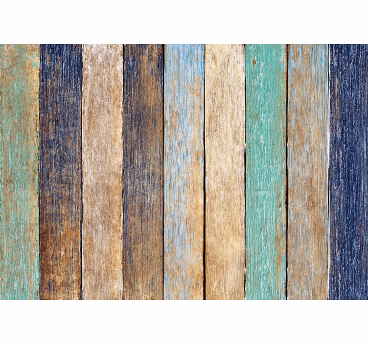 Blind bedroom colorful wooden planks - TenStickers