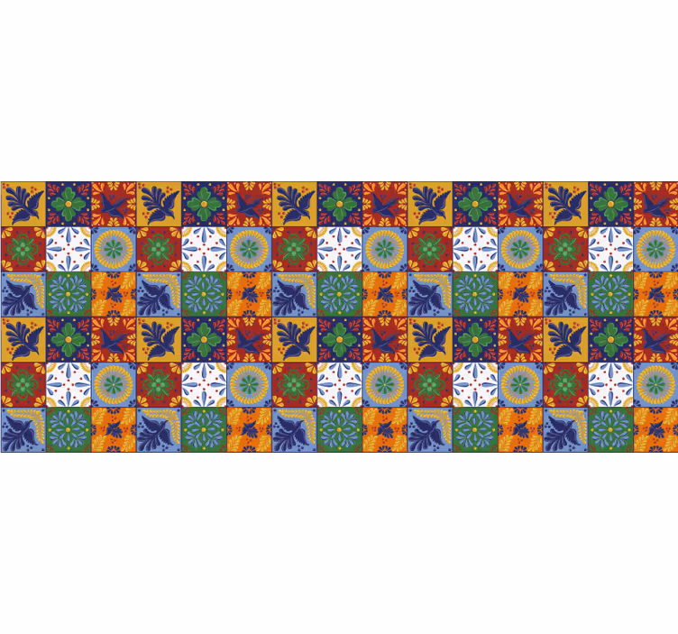 Blind bedroom with colorful mexican tiles - TenStickers