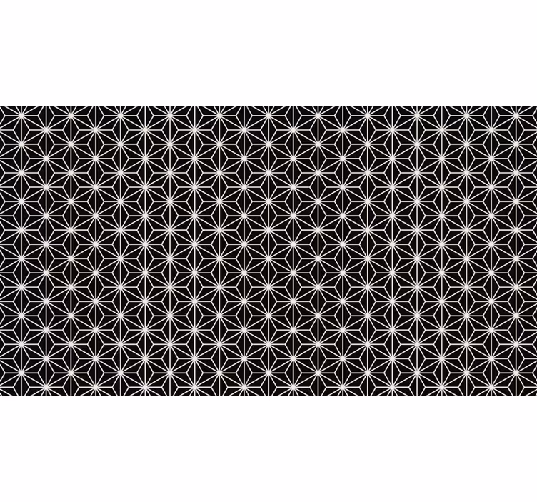 Blind bedroom in black and white geometric diamonds - TenStickers