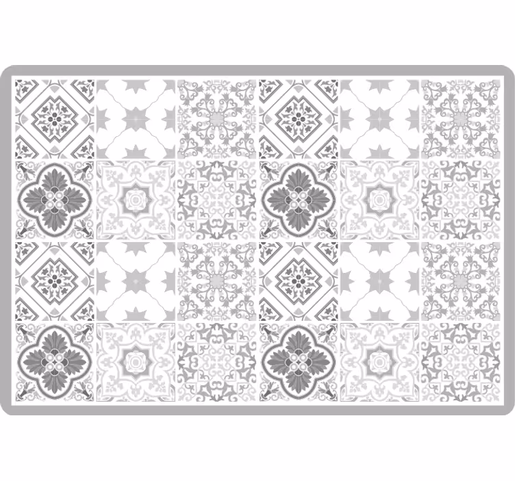 Blind bedroom moroccan gray tile pattern - TenStickers