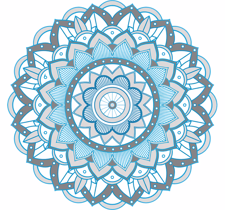Blind bedroom blue mandala pattern - TenStickers