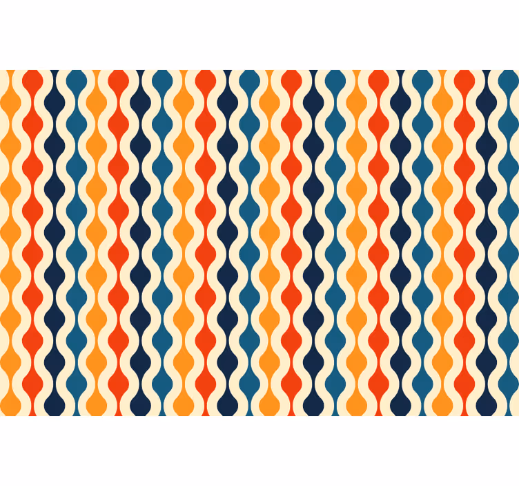 Blind bedroom 70s style wave design - TenStickers