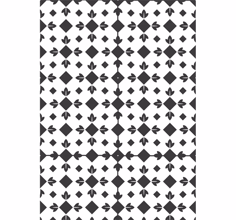 Blind bedroom with black and white tiles - TenStickers