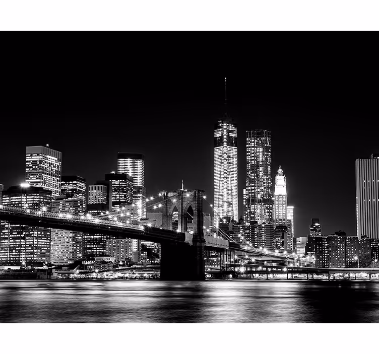 Blind grey east river new york mural - TenStickers