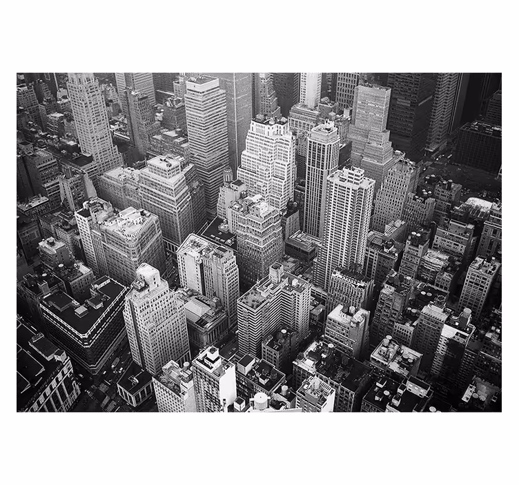 Blind grey new york aerial monochrome - TenStickers