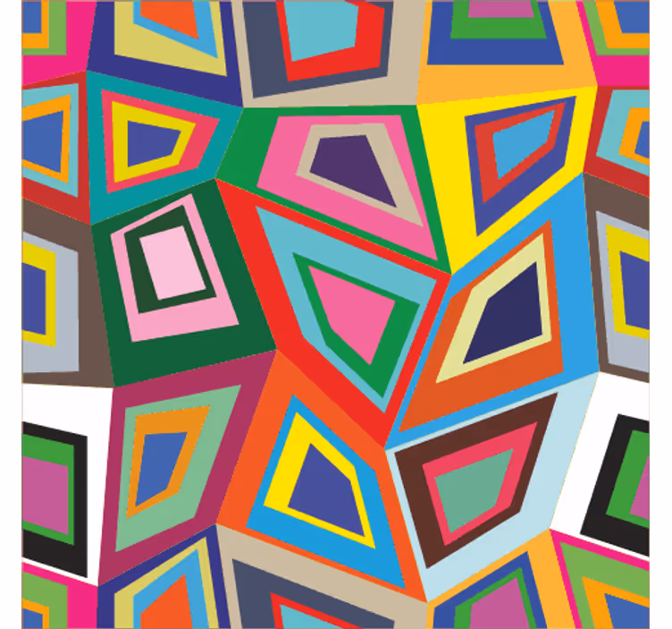 Retro roller blind colorful irregular squares - TenStickers