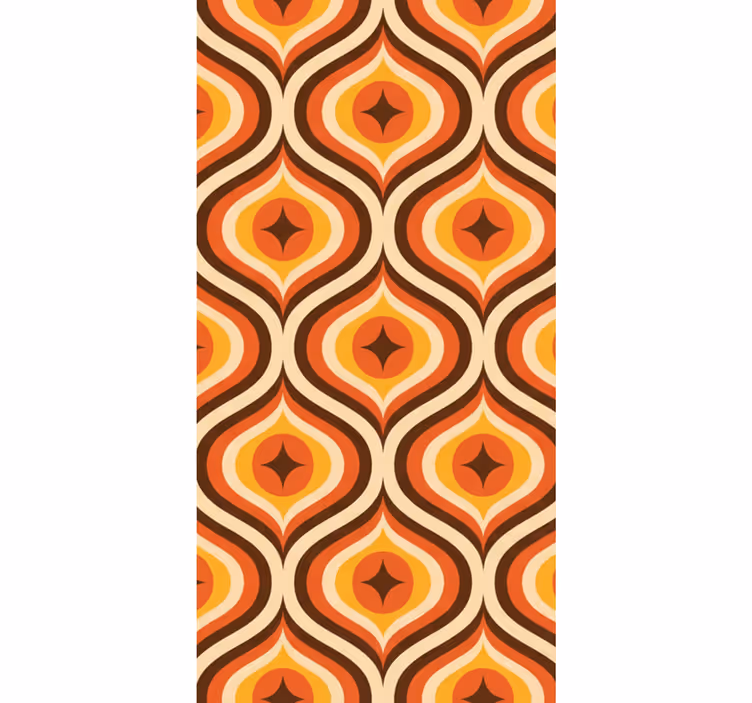 Retro roller blind 70s orange design - TenStickers