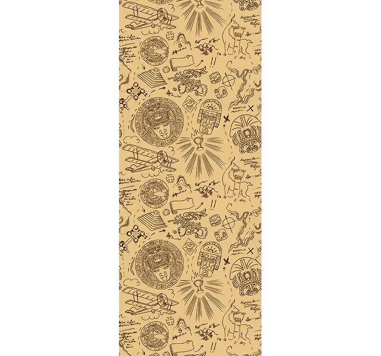 Retro roller blind vintage expedition drawings - TenStickers