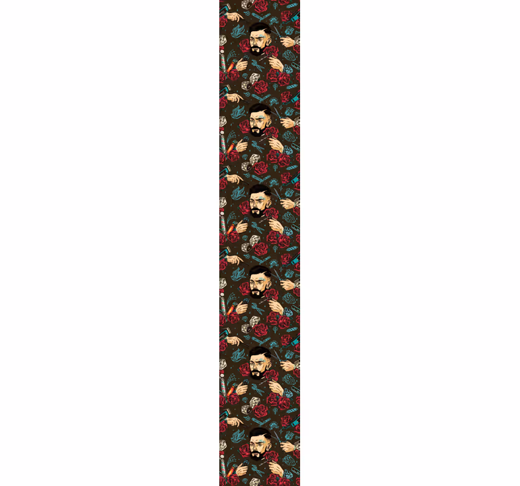 Retro roller blind vintage barber style - TenStickers