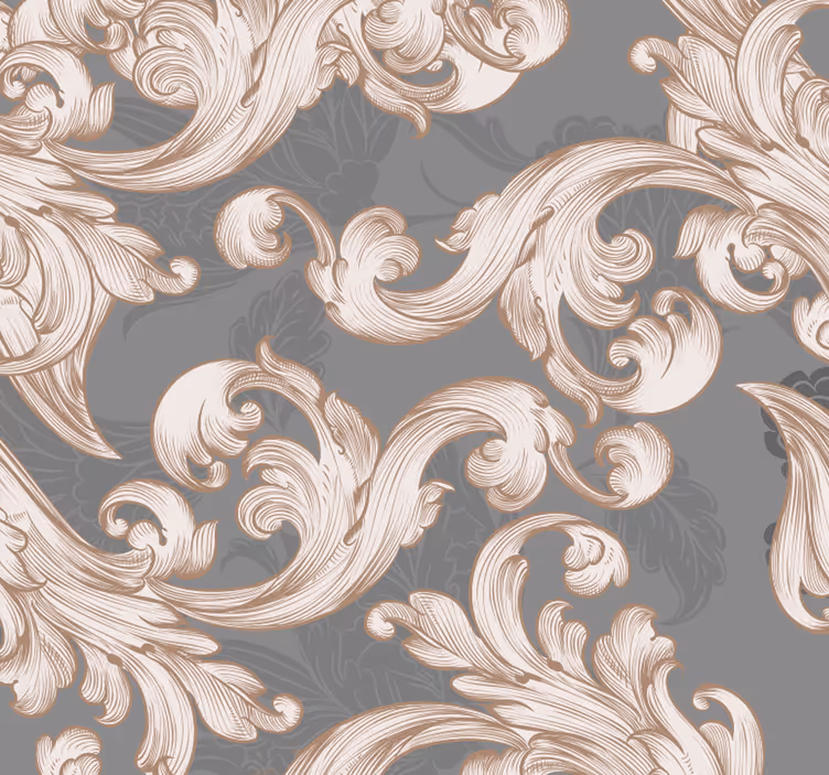 Retro roller blind baroque elegance - TenStickers