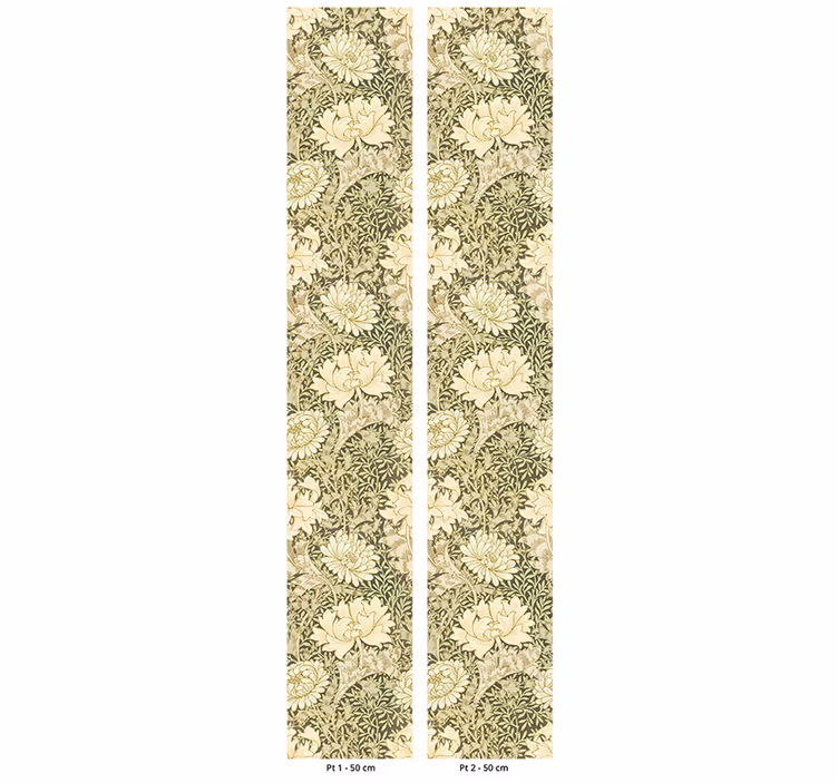 Retro roller blind art nouveau chrysanthemum - TenStickers