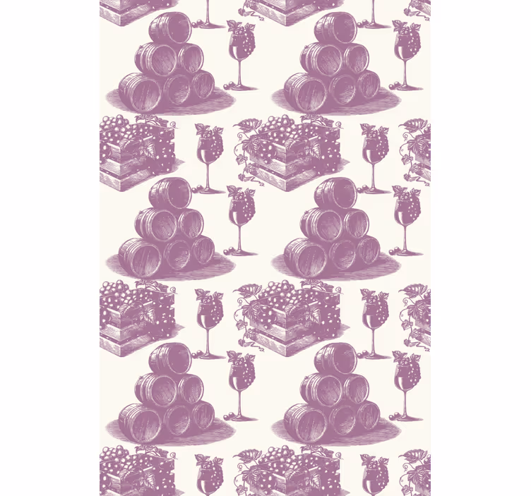 Retro roller blind french vintage violet pattern - TenStickers