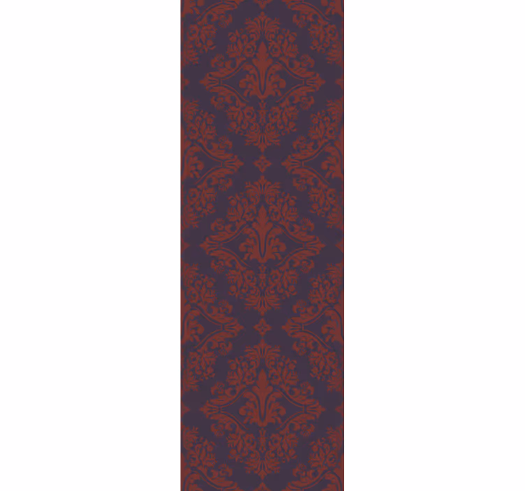 Retro roller blind with vintage red and purple pattern - TenStickers
