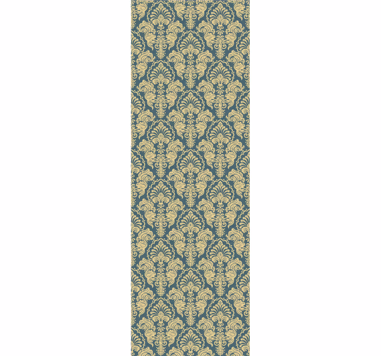 Retro roller blind in turquoise and yellow pattern - TenStickers
