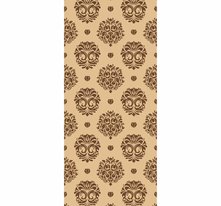 Retro roller blind beige vintage damask design - TenStickers