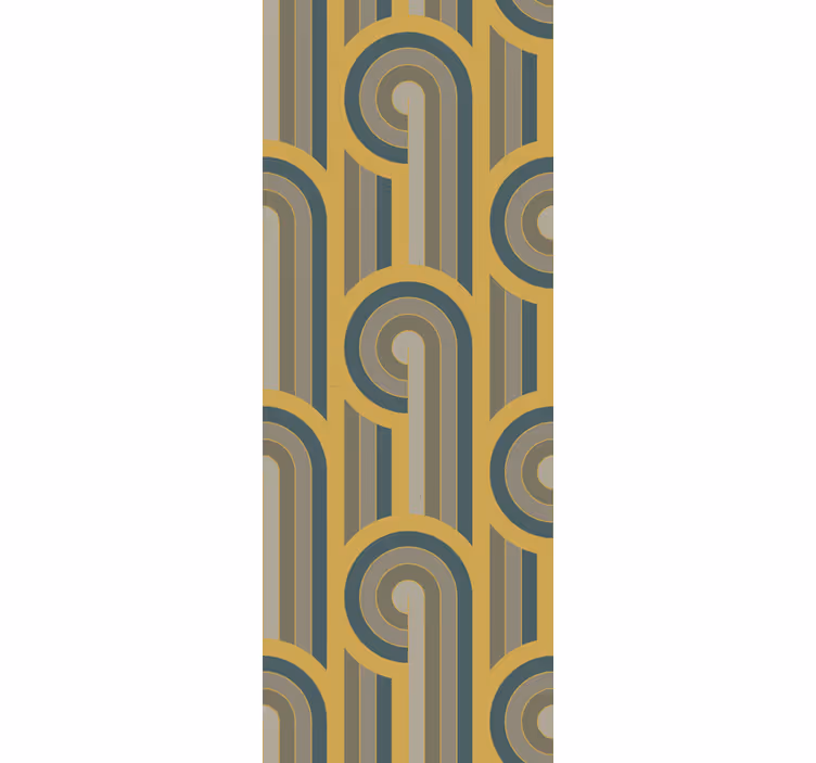 Retro roller blind with art deco geometric patterns - TenStickers