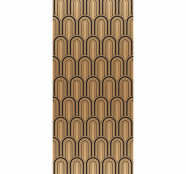Retro roller blind with golden arc art decor - TenStickers