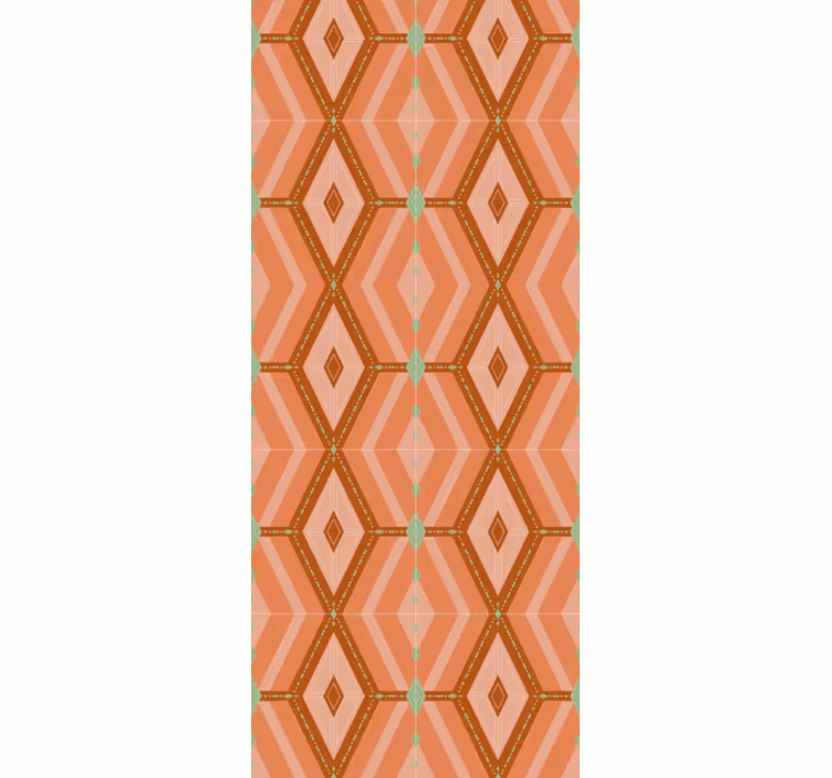 Retro roller blind in 30s autumnal geometric design - TenStickers