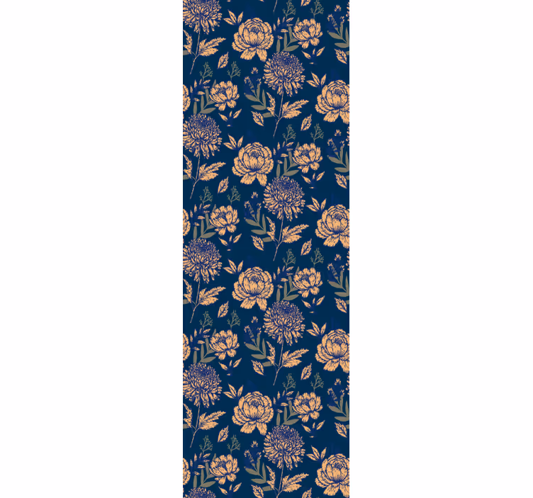 Retro roller blind in french provincial blue yellow - TenStickers