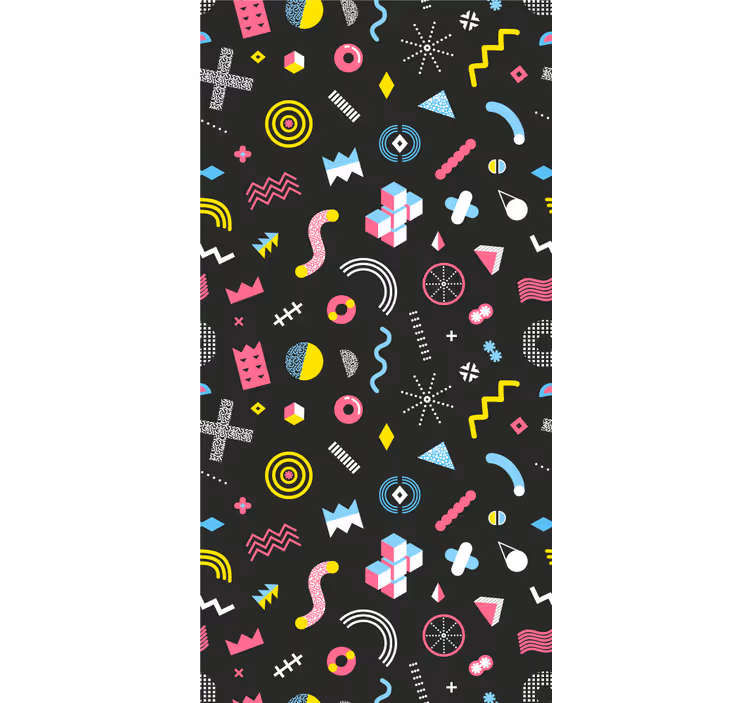 Retro roller blind memphis colorful geometric design - TenStickers