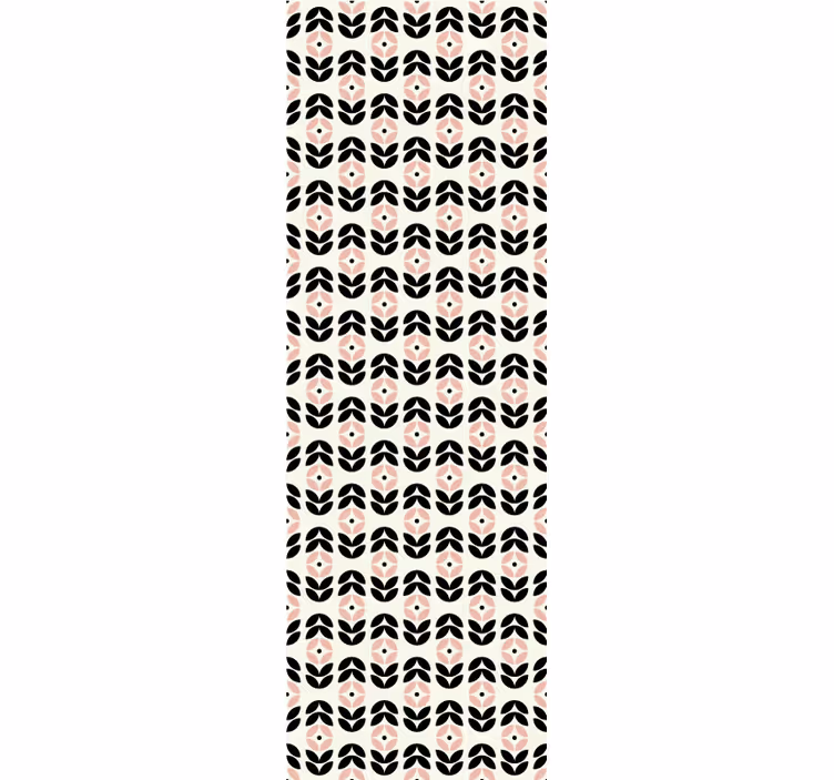 Retro roller blind with pink geometric floral design - TenStickers