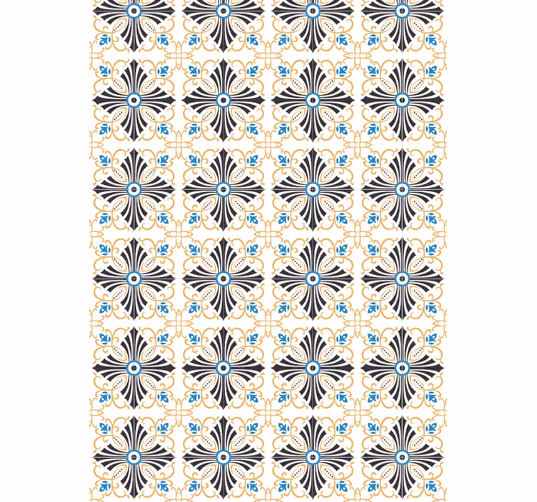 Retro roller blind with vintage cross spiral design - TenStickers