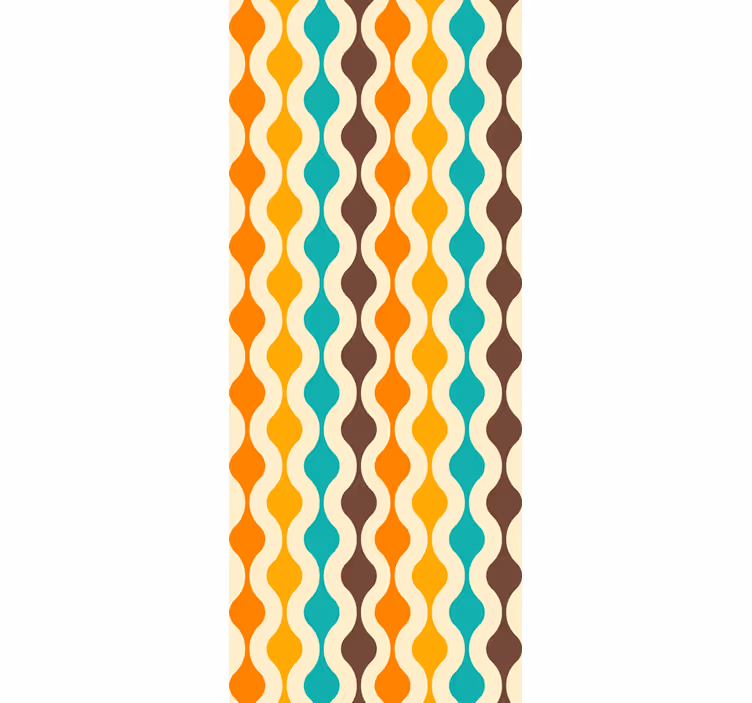 Retro roller blind curvy vintage waves - TenStickers