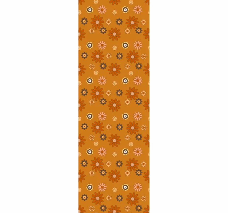 Retro roller blind 60s floral vibes - TenStickers
