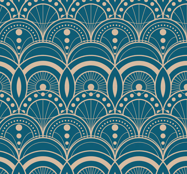 Retro roller blind in vintage art deco style - TenStickers