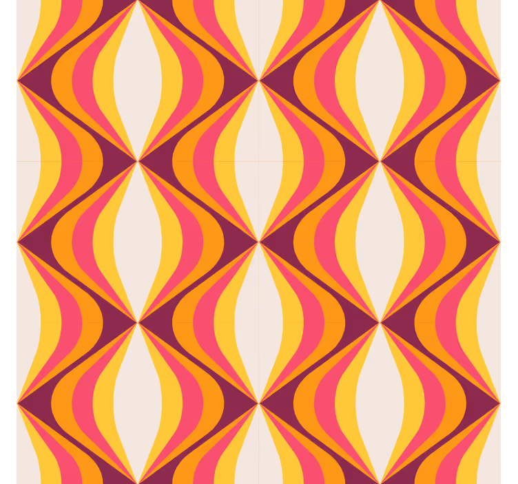 Retro roller blind retro orange wave - TenStickers