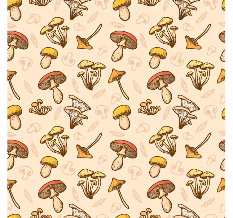 Living room blind with various mushroom patterns - TenStickers