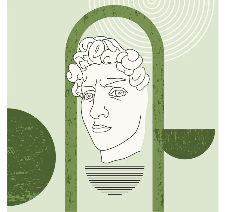 Living room blind featuring trendy minimal david sculpture - TenStickers