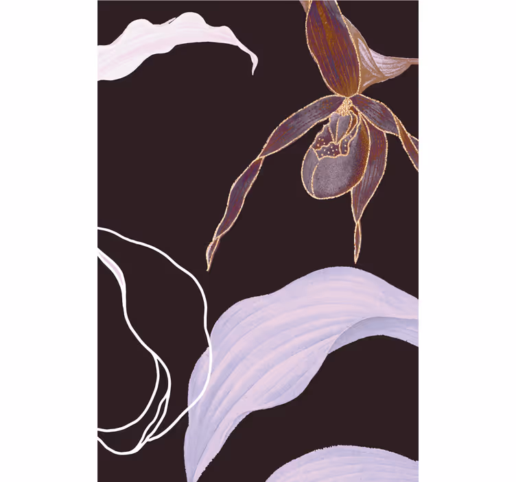 Living room blind african style purple orchid flower - TenStickers