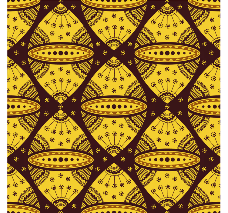 Living room blind african style yellow pattern - TenStickers