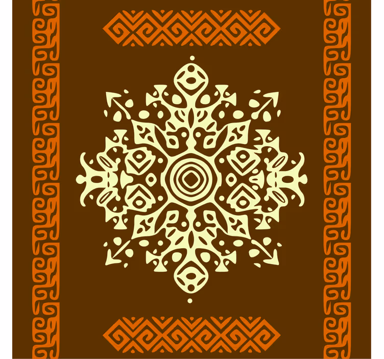 Living room blind with abstract brown and yellow pattern - TenStickers