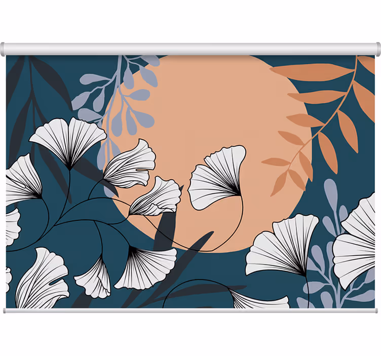 Living room blind in vibrant ginkgo glamour style - TenStickers