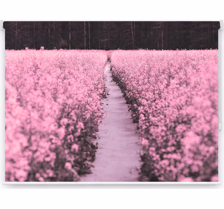 Living room blind in elegant meadow of rose flowers - TenStickers