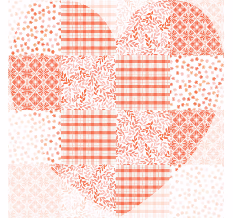 Living room blind with patchwork heart design - TenStickers