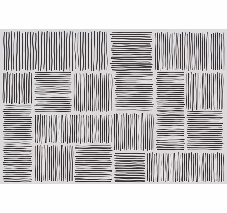 Living room blind in black and white lines mid-century - TenStickers