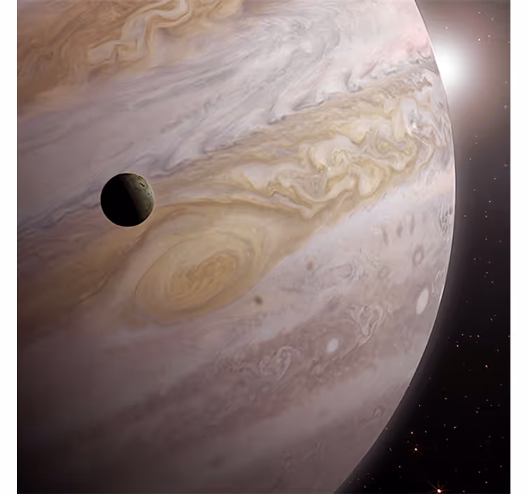 Living room blind with two beige planet designs - TenStickers