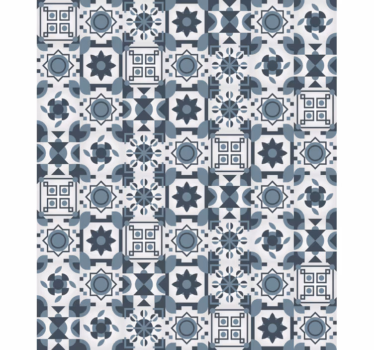 Blind bedroom with geometric tile pattern design - TenStickers