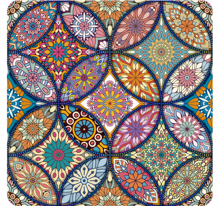 Blind bedroom with vibrant mandala design - TenStickers