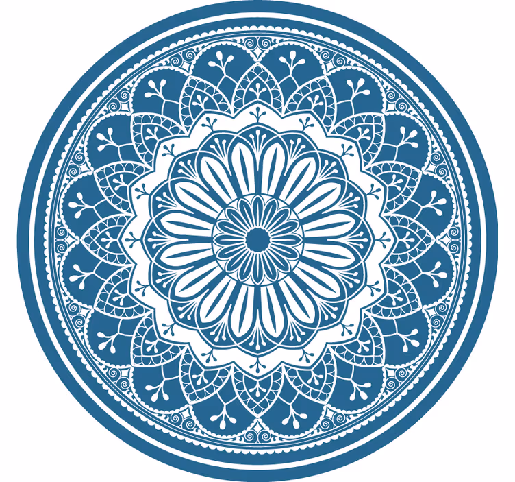 Blind bedroom big mandala print on blue circle - TenStickers