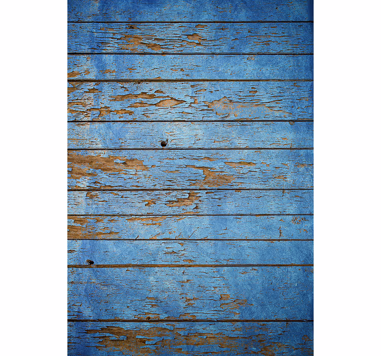 Blind bedroom in blue wooden design - TenStickers