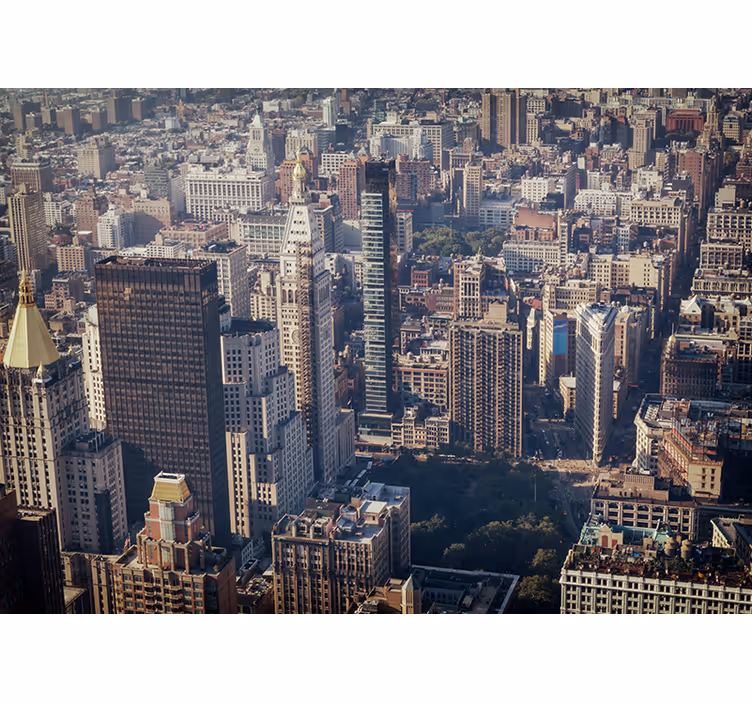 Blind bedroom retro color skyline of nyc - TenStickers